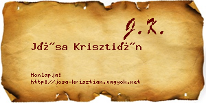 Jósa Krisztián névjegykártya